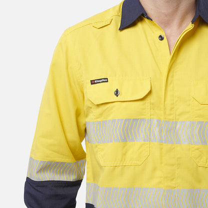 ShieldTec LENZING™ FR Hi Vis 2Tone Open Front Taped Shirt PPE1