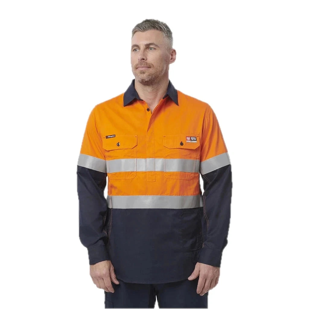 ShieldTec FR Hi Vis 2 Tone Closed Front Taped Shirt PPE2