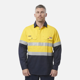 ShieldTec FR Hi Vis 2 Tone Closed Front Taped Shirt PPE2