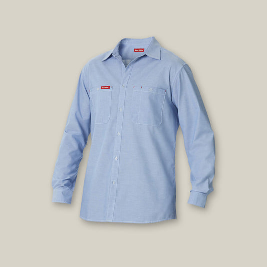 LONG SLEEVE CHAMBRAY POLY COTTON WORK SHIRT