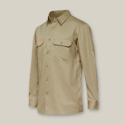 CAMISA DE TRABALHO DE ALGODÃO COM MANGA COMPRIDA VENTILADA KOOLGEAR 
