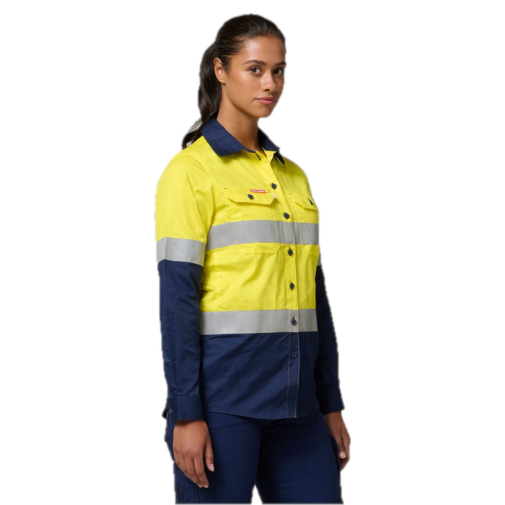 KEMEJA WANITA KOOLGEAR HI-VIS KATUN TWILL BERVENTILASI 