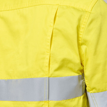 CAMISA DE SARJA DE ALGODÃO COM FITA VENTILADA KOOLGEAR HI-VIS PARA MULHERES 