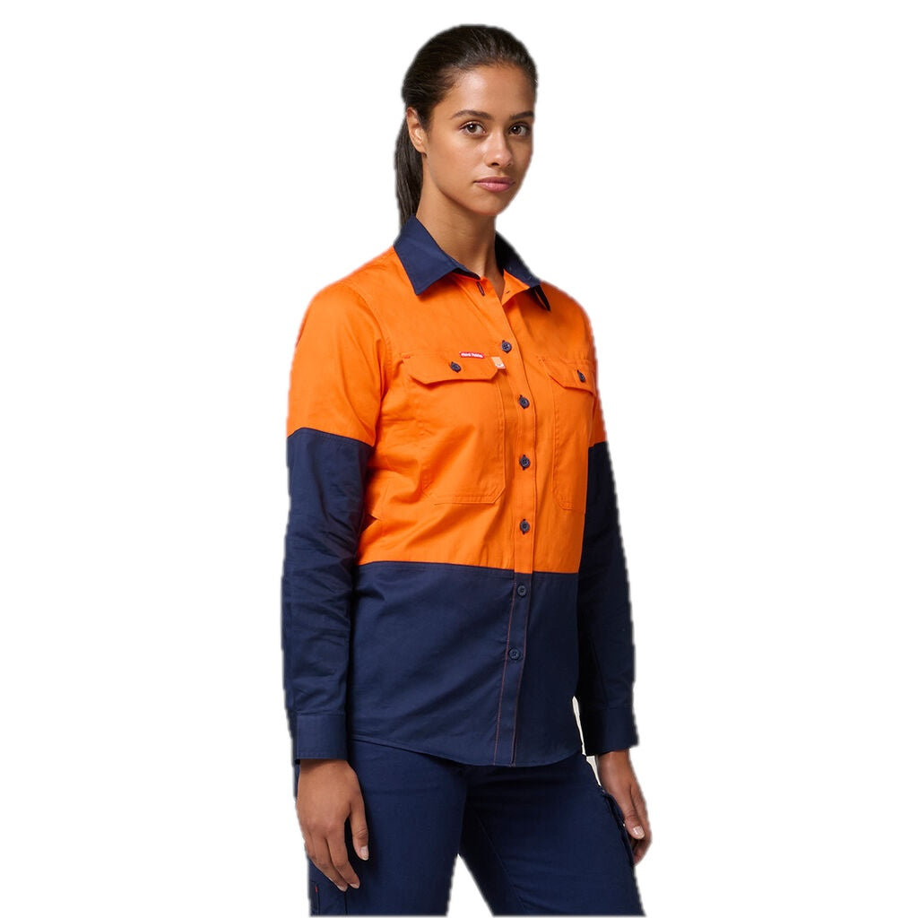 KEMEJA WANITA KOOLGEAR 2 TONE HI-VIS LENGAN PANJANG BERVENTILASI 
