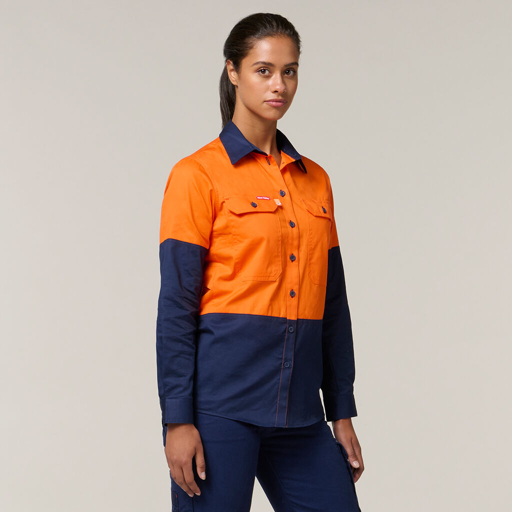 CAMISA DE MANGA COMPRIDA KOOLGEAR 2 TONS HI-VIS VENTILADA PARA MULHERES 