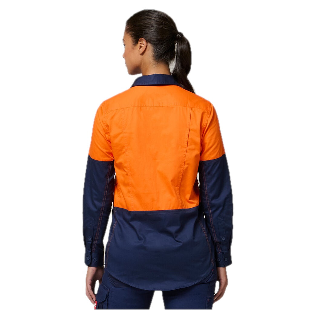KEMEJA WANITA KOOLGEAR 2 TONE HI-VIS LENGAN PANJANG BERVENTILASI 
