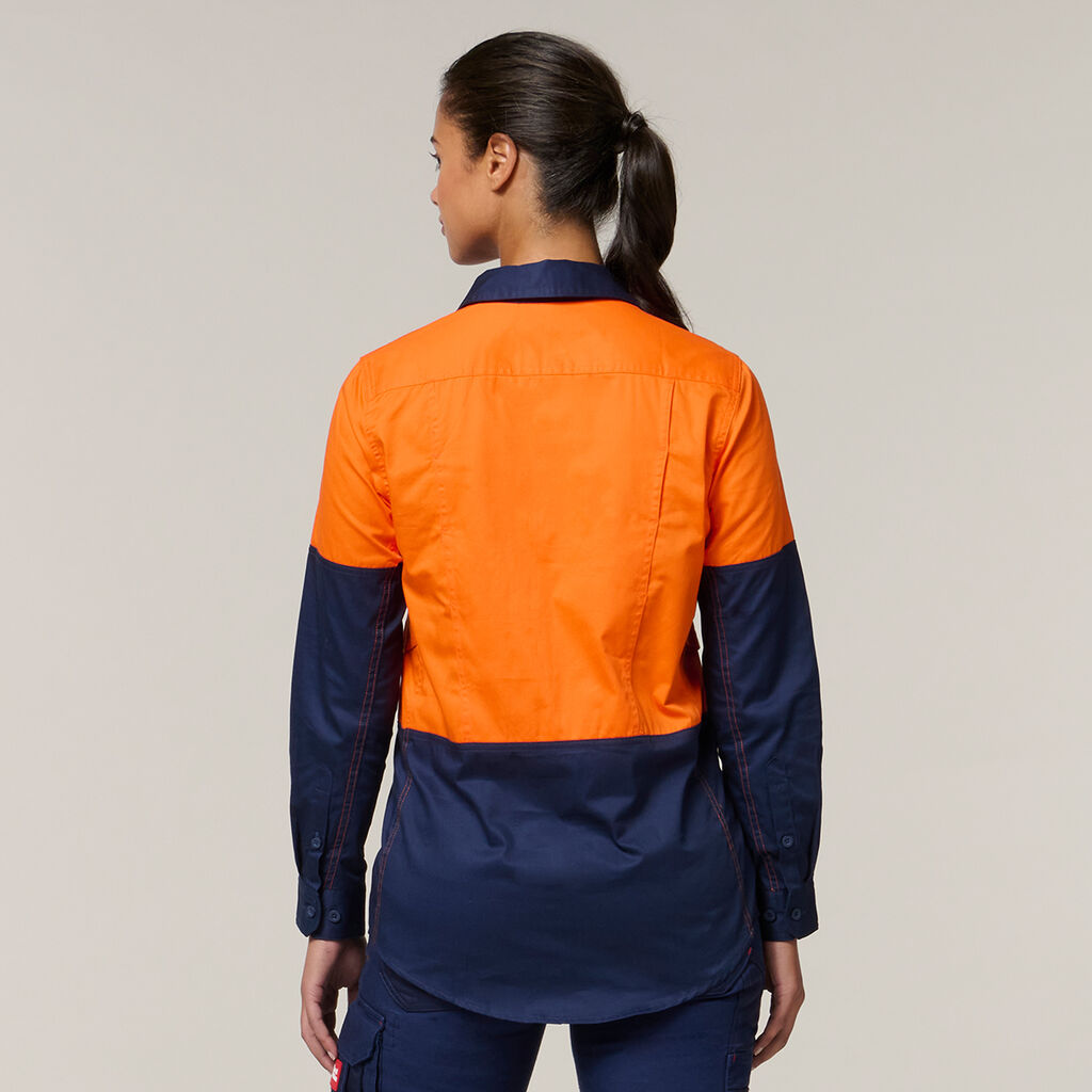CAMISA DE MANGA COMPRIDA KOOLGEAR 2 TONS HI-VIS VENTILADA PARA MULHERES 