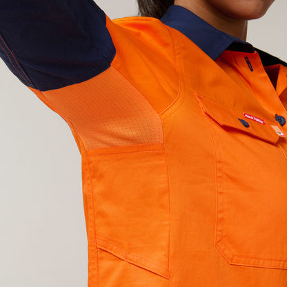 CAMISA DE MANGA COMPRIDA KOOLGEAR 2 TONS HI-VIS VENTILADA PARA MULHERES 