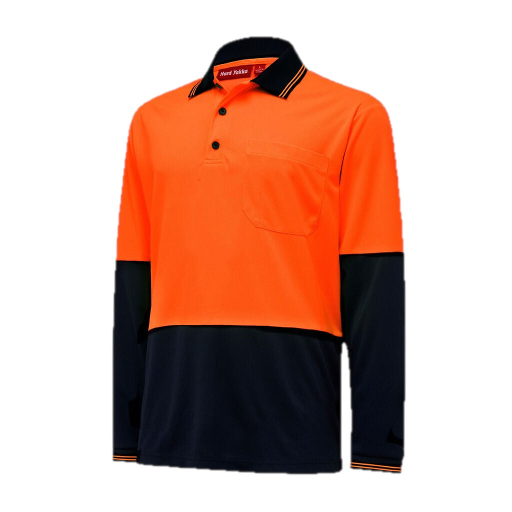 CORE 2 TONE HI-VIS LONG SLEEVE POLO
