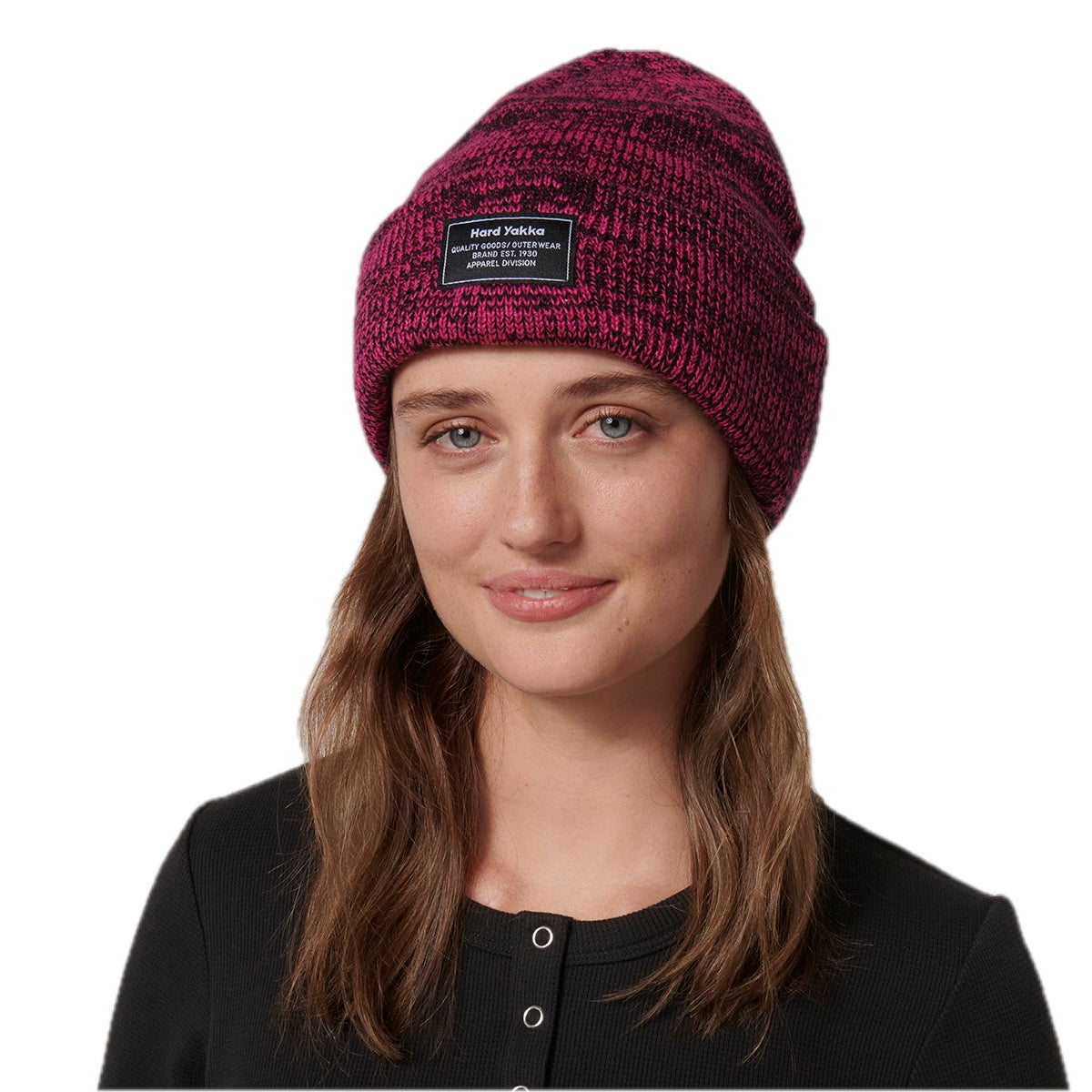 Hard Yakka 2Tone Twist Marle Beanie (Y22301) – Pink/Black Marle