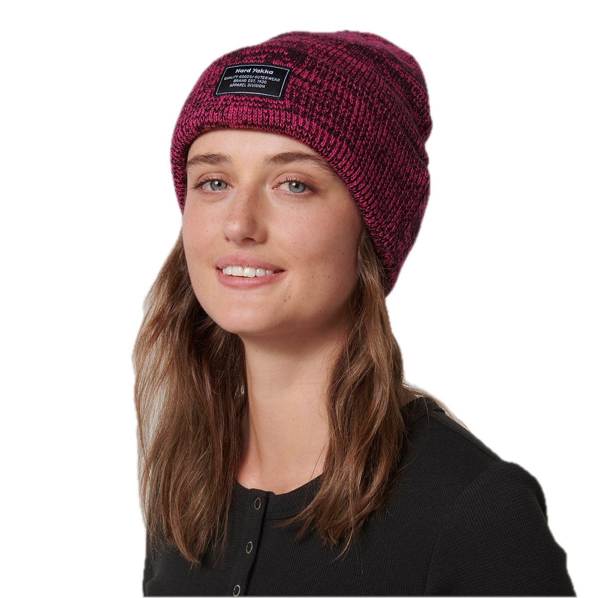 Hard Yakka 2Tone Twist Marle Beanie (Y22301) – Pink/Black Marle
