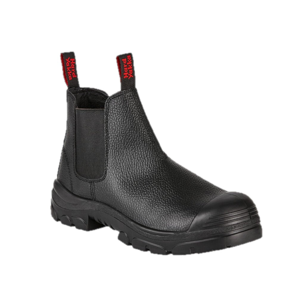 Sepatu Bot Keselamatan Ujung Baja Grit Pull On - Hitam 