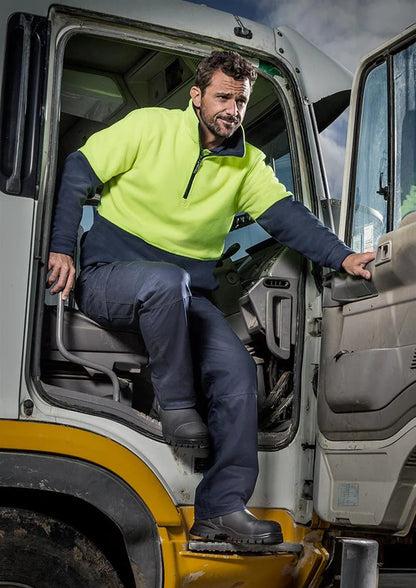 Unisex Hi Vis 1/2 Zip Polar Fleece Pullover