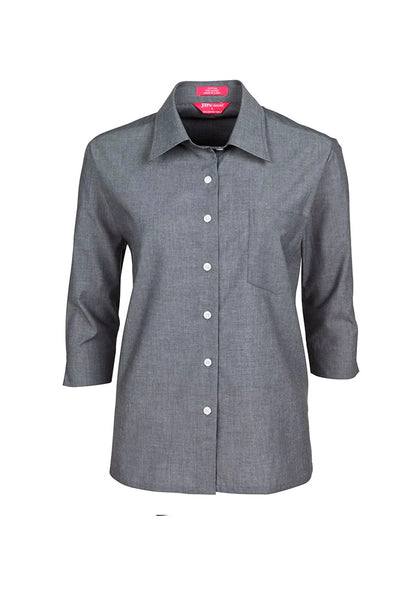 Camisa Feminina Original 3/4 Fina Chambray