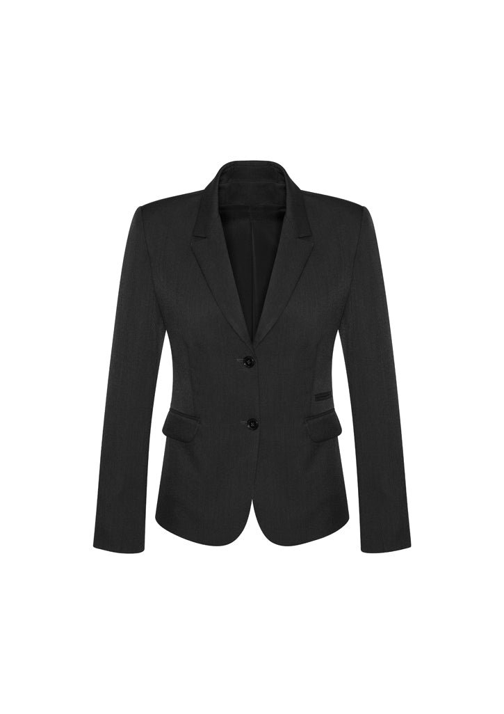 Jaket Wanita Dua Kancing Wol Stretch Nyaman Panjang Sedang