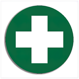 First Aid Cross Sticker 5 x 5cm Sheet/5