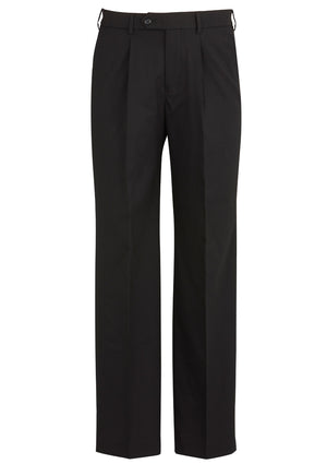 Comfort Wool Stretch Mens One Pleat Pant Stout