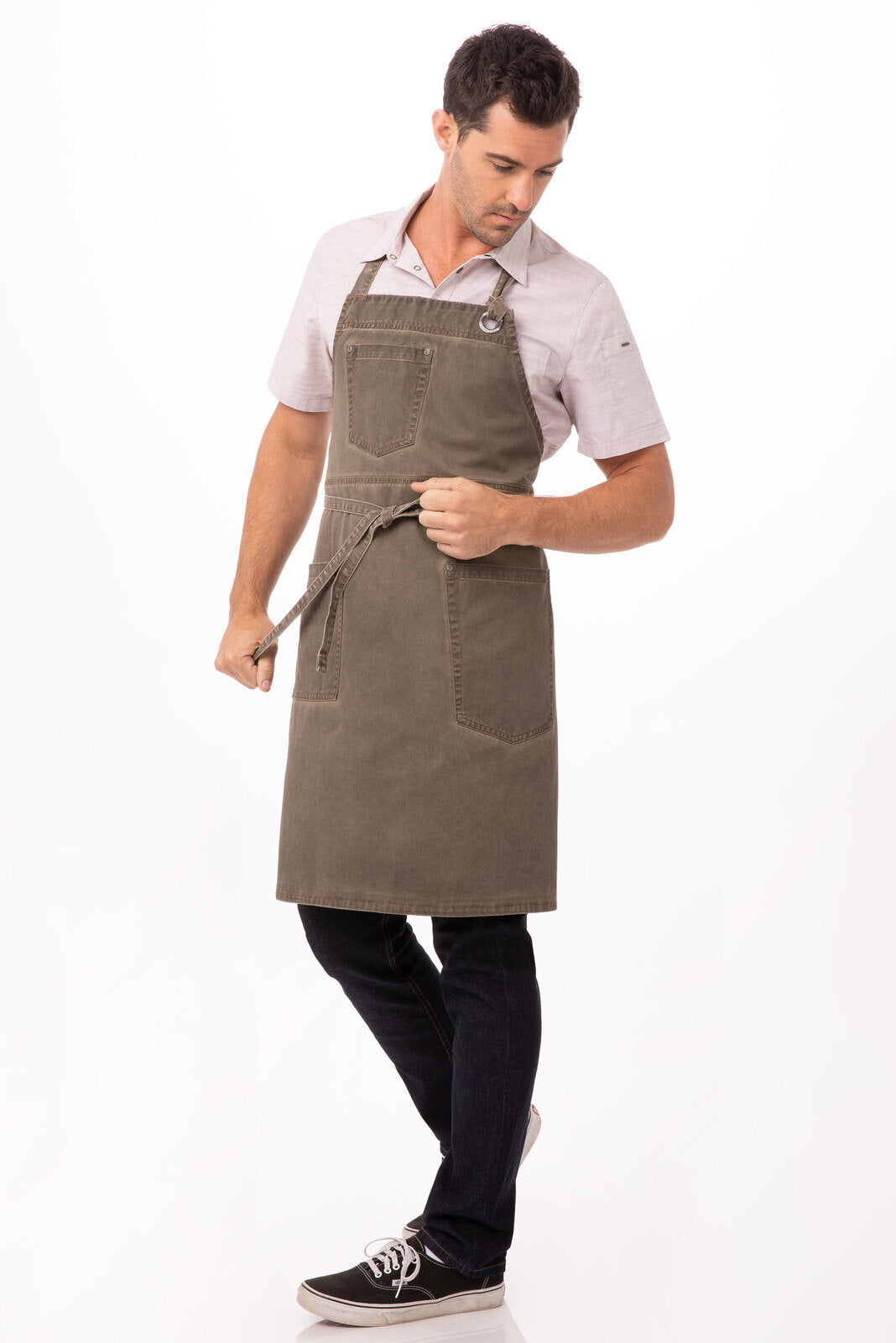 Celemek Bib Dorset - Cokelat Tanah