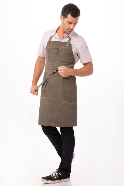 Celemek Bib Dorset - Cokelat Tanah
