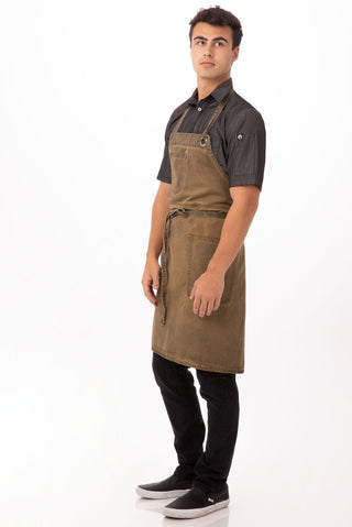 Dorset Bib Apron- Earth Brown