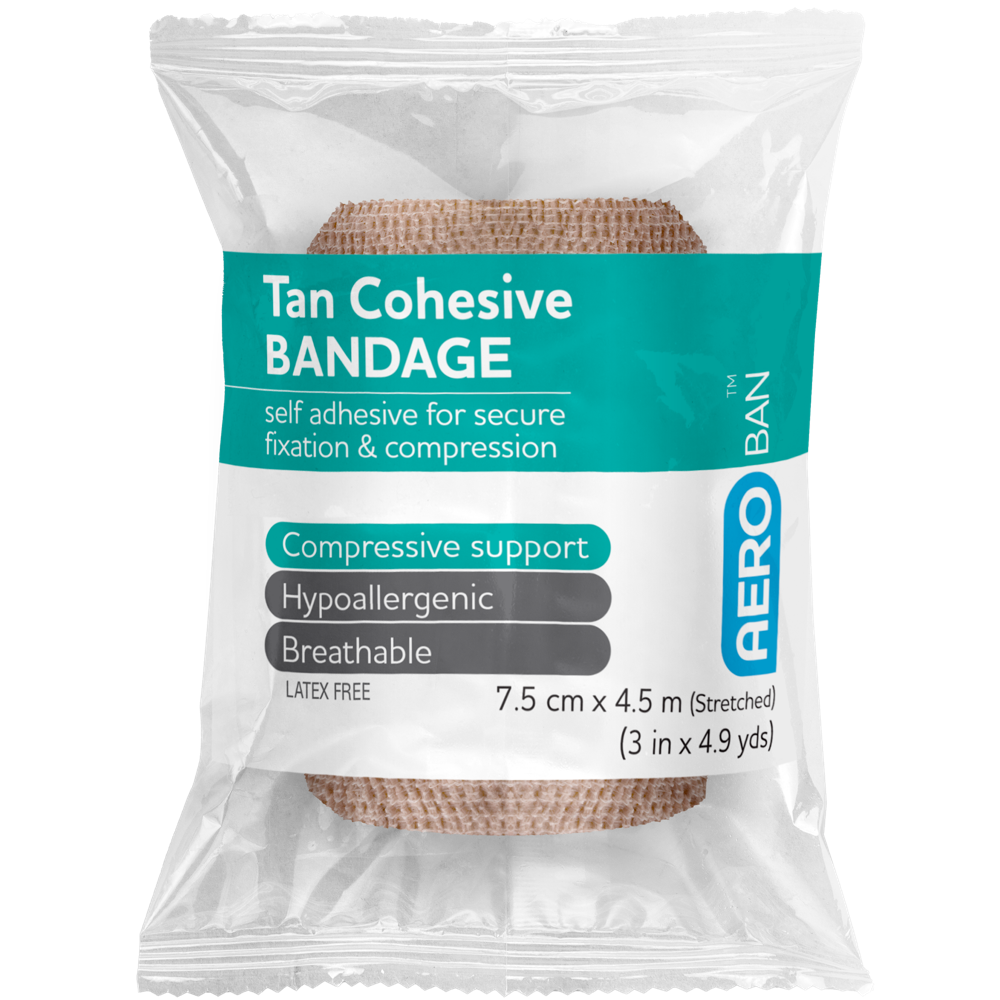 Bandagem coesa AEROBAN Tan 7,5cm x 4,5M Wrap/12