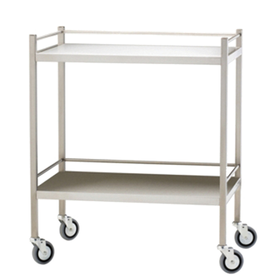 Troli Stainless Steel Sedang dengan Rel 80 x 50 x 97cm