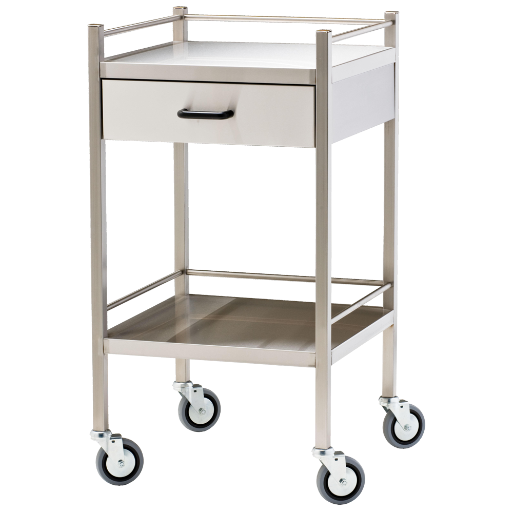 Troli Stainless Steel Kecil dengan Laci 50 x 50 x 97cm