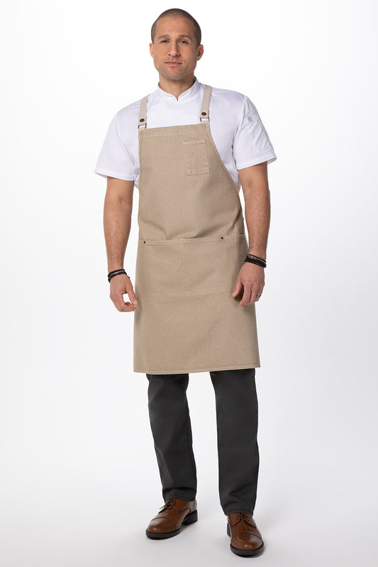 Austin Denim Cross Back Apron- Natural