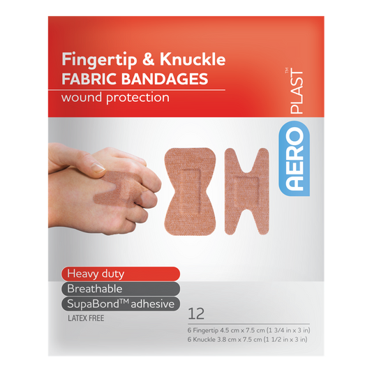 AEROPLAST Premium Fabric Fingertip &amp; Knuckle Dressings Env/12