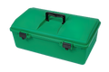 AEROCASE Caixa de plástico verde com 1 bandeja elevatória 30 x 46,5 x 18cm