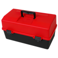 Kotak Peralatan Plastik AEROCASE Merah dan Hitam dengan 6 Baki 30 x 46,5 x 25,4 cm