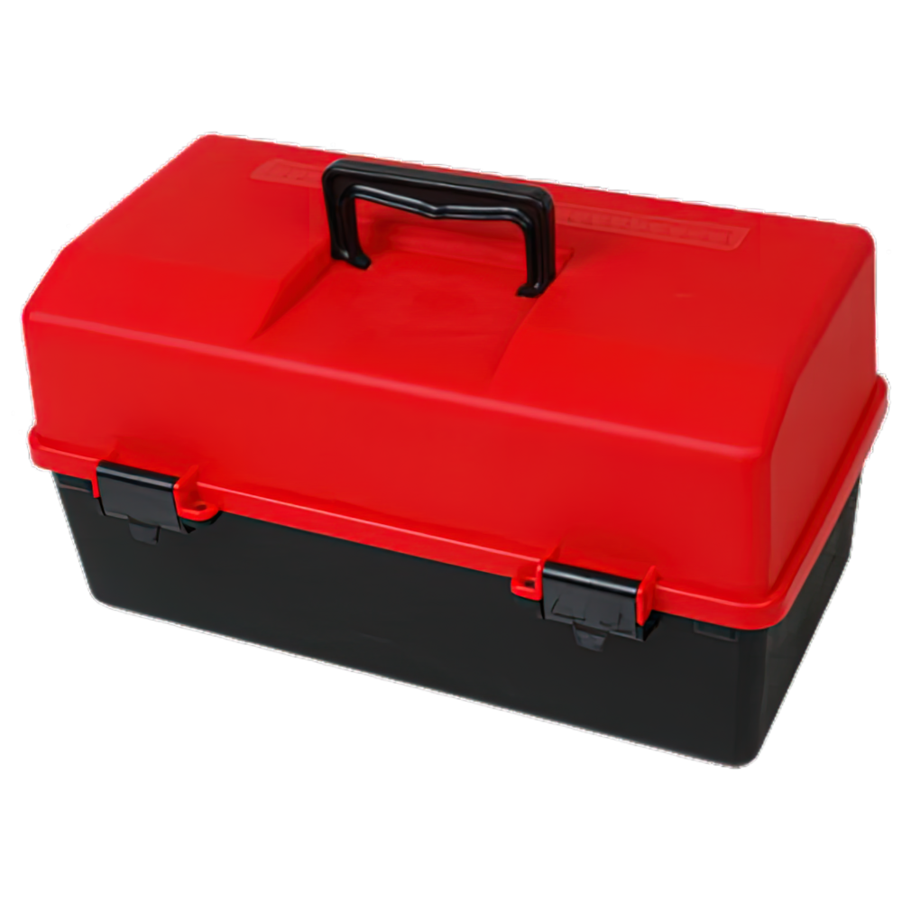 Kotak Peralatan Plastik AEROCASE Merah dan Hitam dengan 6 Baki 30 x 46,5 x 25,4 cm