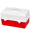 AEROCASE Caixa de plástico vermelha e branca com cantilever de 2 bandejas 16 x 33 x 19cm