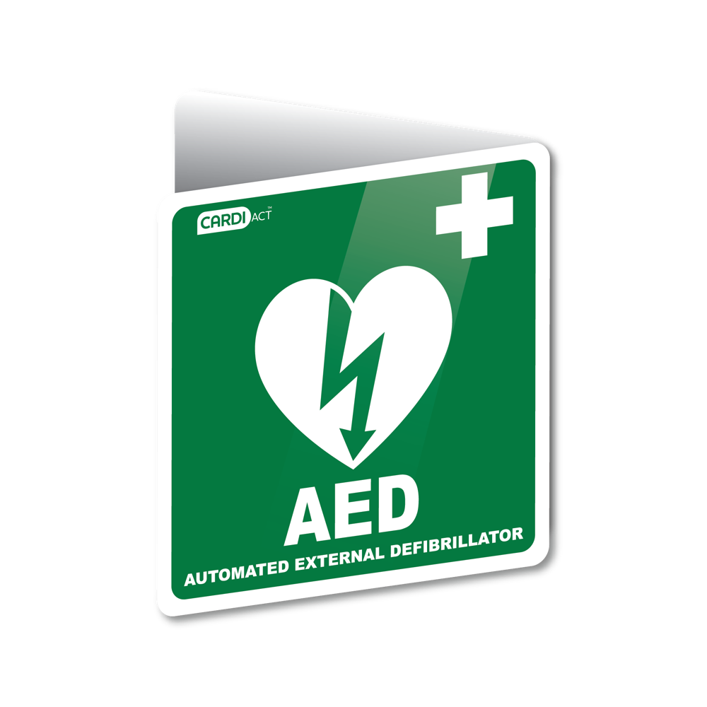 Tanda Braket Sudut AED Poly CARDIACT 22,5 x 22,5 cm