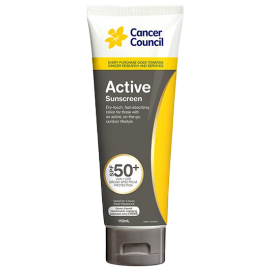 CANCER COUNCIL SPF50+ Active Sunscreen Tube 110mL