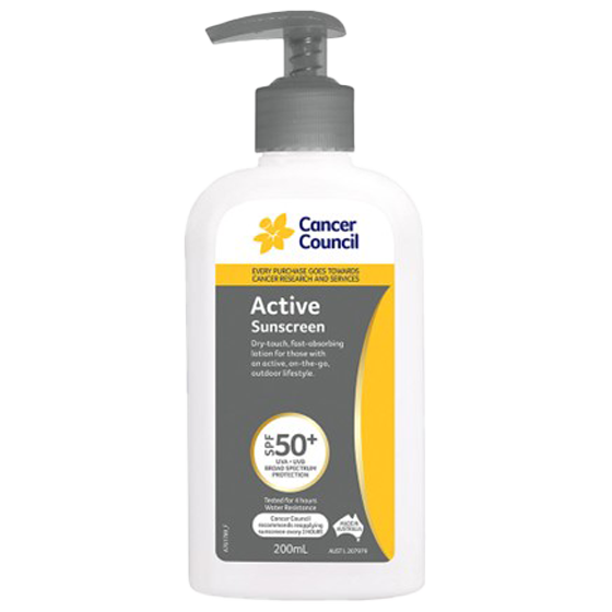 Pompa Tabir Surya Aktif CANCER COUNCIL SPF50+ 200mL