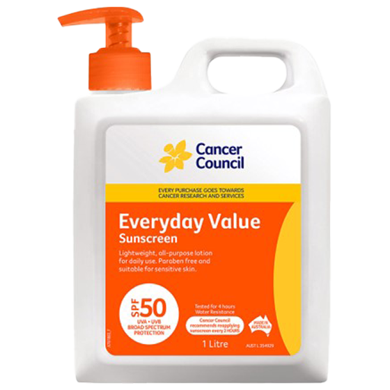 Pompa Tabir Surya SPF50 Everyday Value CANCER COUNCIL 1L