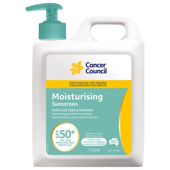 Pompa Tabir Surya Pelembap SPF50+ CANCER COUNCIL 1L