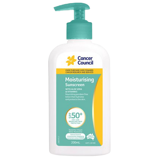 CANCER COUNCIL SPF50+ Moisturising Sunscreen Pump 200mL