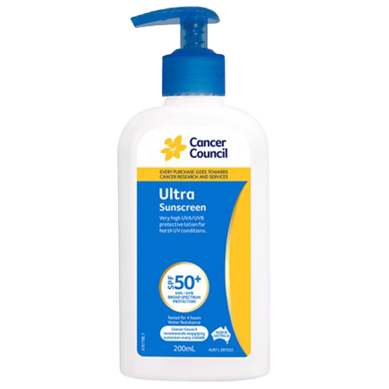 CANCER COUNCIL SPF50+ Ultra Protetor Solar Bomba 200mL