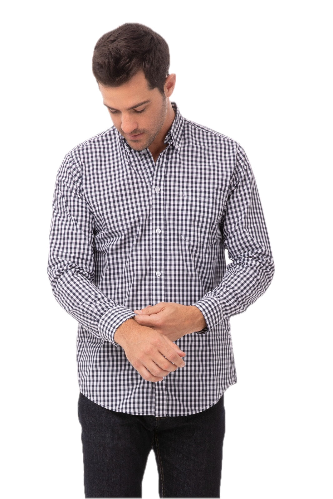 Mens Gingham Dress Shirt