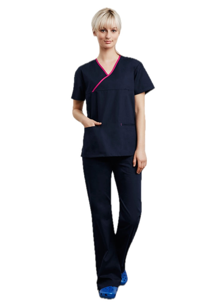 Womens Contrast Scrub Top