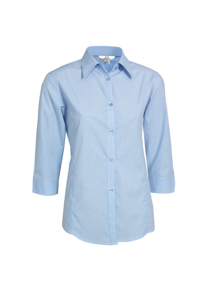Camisa feminina micro xadrez manga 3/4