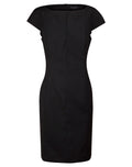 WANITA WOOL BLEND STRETCH CAP SLEEVE DRESS