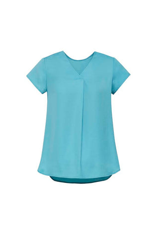 Ladies Kayla V-Neck Pleat Blouse