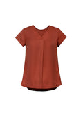Ladies Kayla V-Neck Pleat Blouse