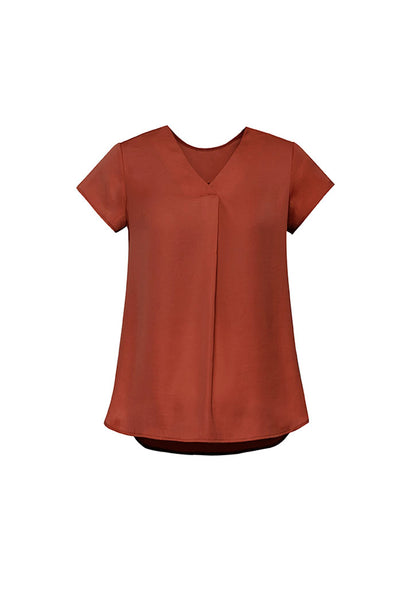Ladies Kayla V-Neck Pleat Blouse