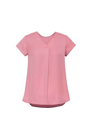 Ladies Kayla V-Neck Pleat Blouse