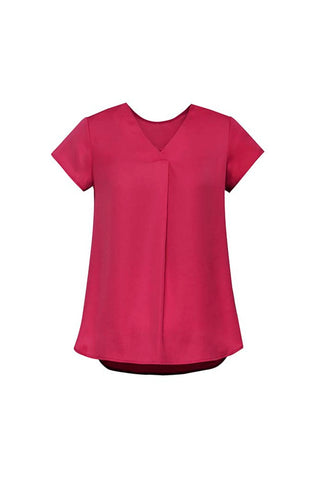 Ladies Kayla V-Neck Pleat Blouse