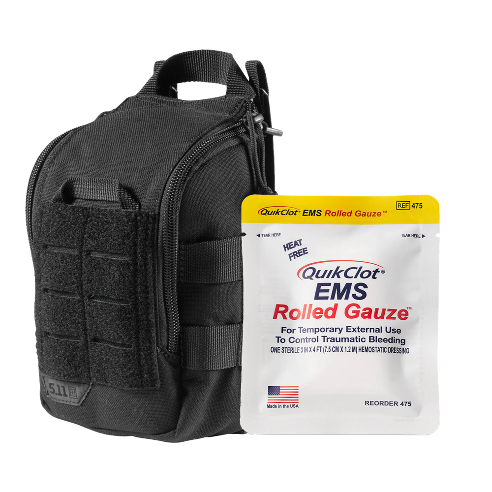 Kits de controle de sangramento RAPIDSTOP - médio, bolsa tática, rolo EMS